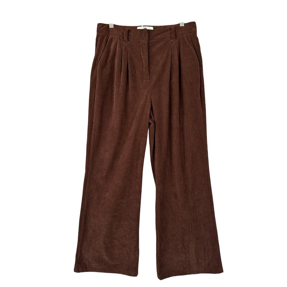 Commense Revolve Brown Corduroy Wide Leg Pants Relaxed Fit Size XL